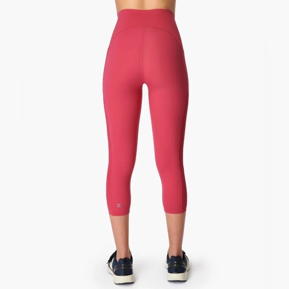 SWEATY BETTY Rose Pink Power High-Waisted Cropped Gym Leggings Size XS - Picture 10 of 10